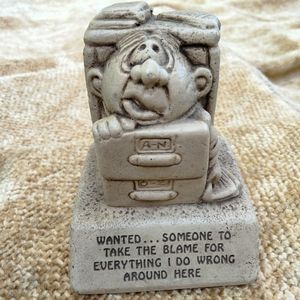 Vintage 1974 Paula Statue Figurine "Wanted...Someone To Take The Blame"